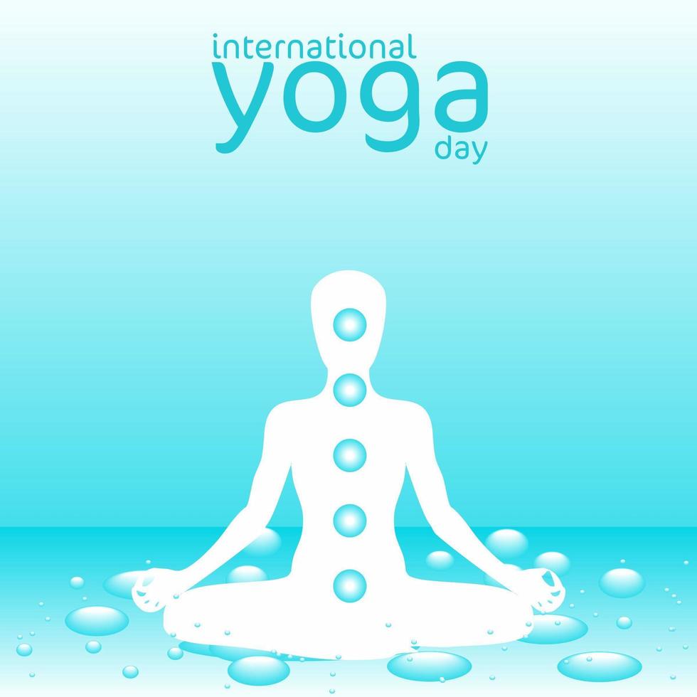 International Yoga Day Poster with Water Theme  vector