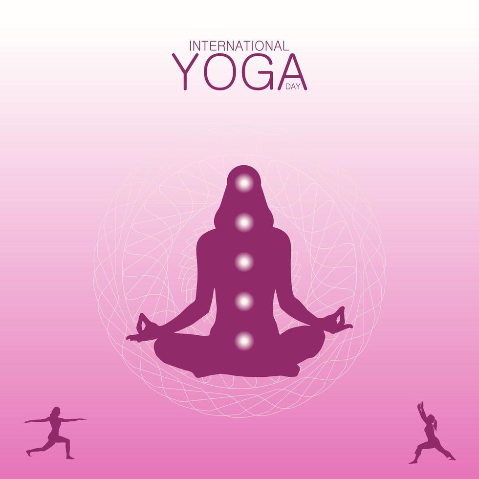 Pink Gradient International Yoga Day Poster  vector