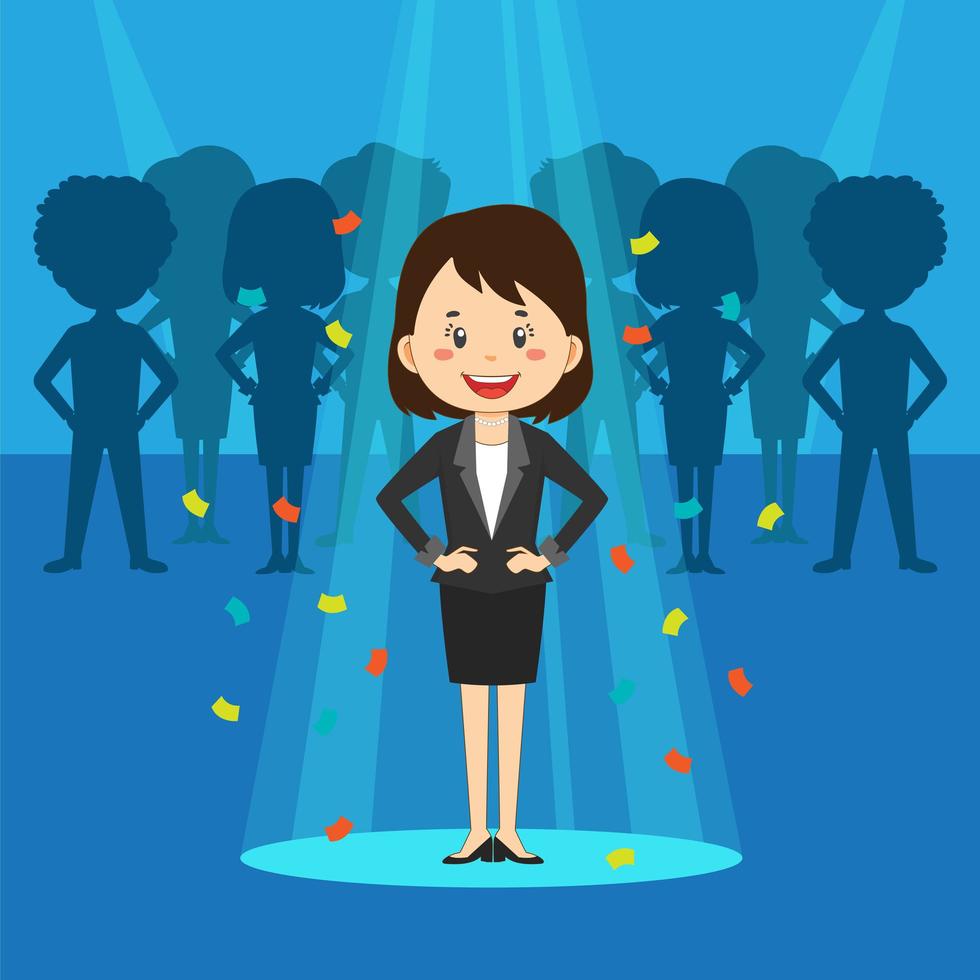 Modern Talent Search Businesswoman in Spotlight vector