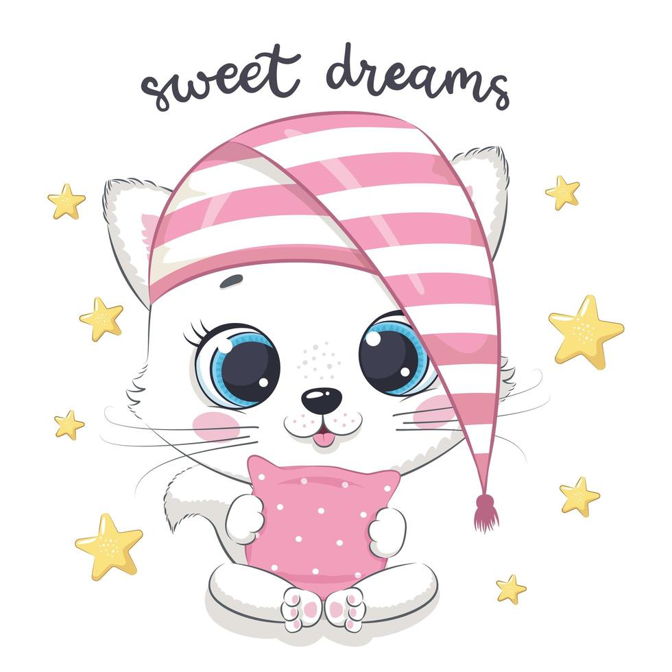 Cute baby cat  vector