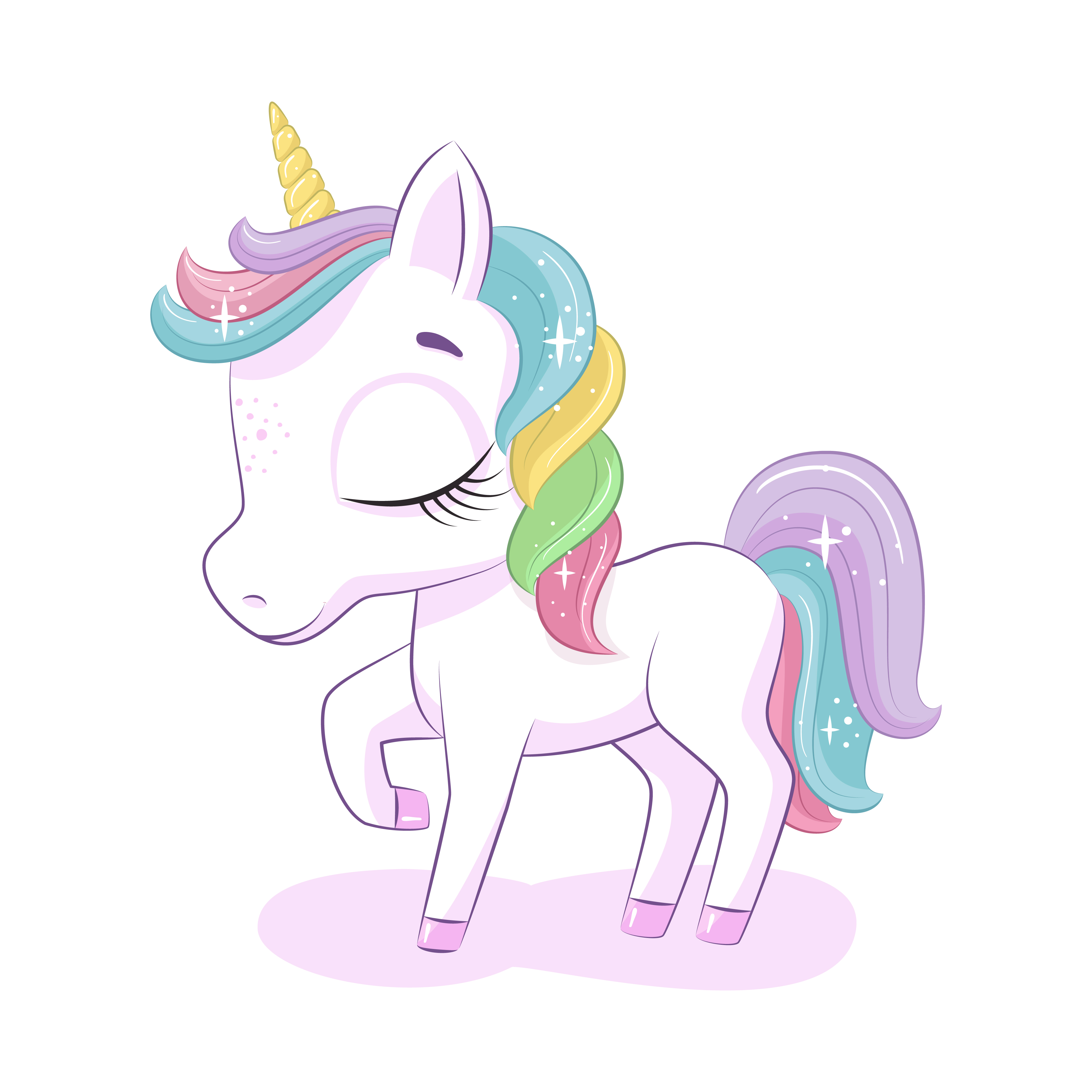 Lindo Personaje De Unicornio Bebé 1213393 Vector En Vecteezy