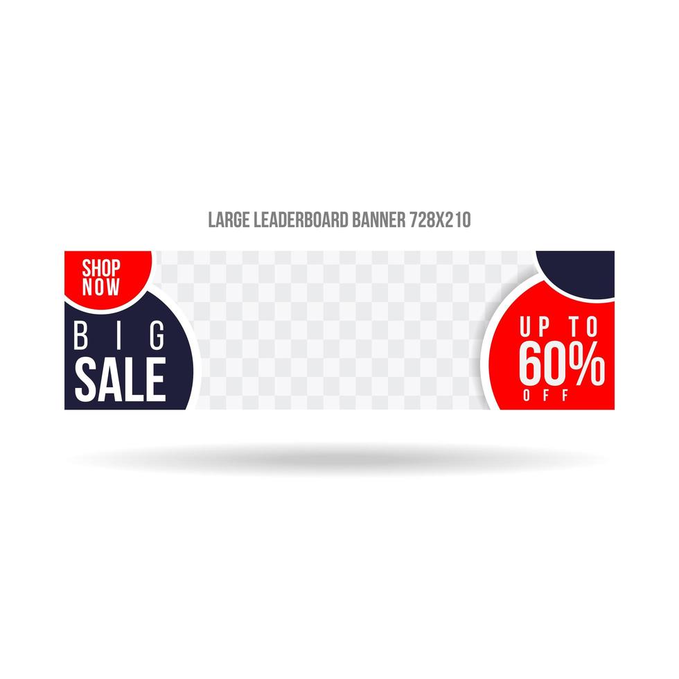 Leaderboard Banner Template Big Sale Up to 60 vector