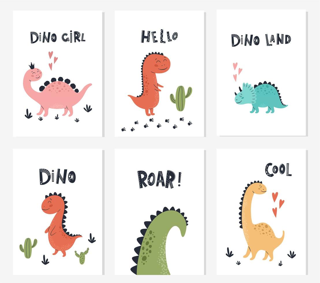 Set of cute cards in Scandinavian style vector