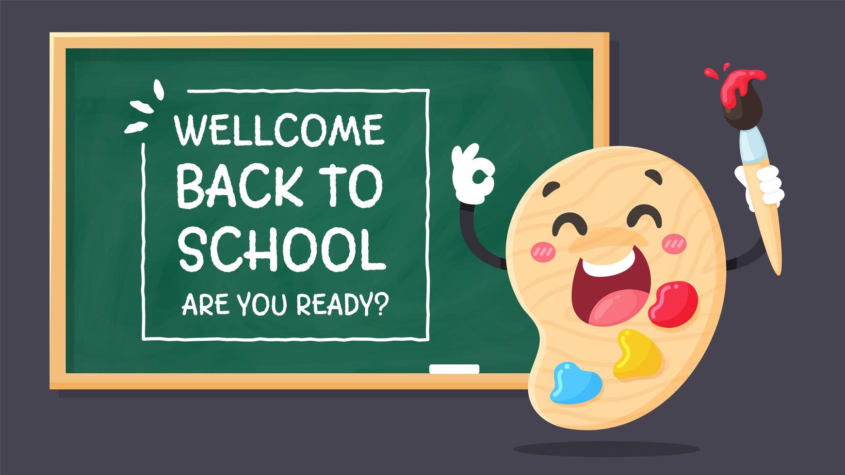 Welcome Back to school blackboard. vector