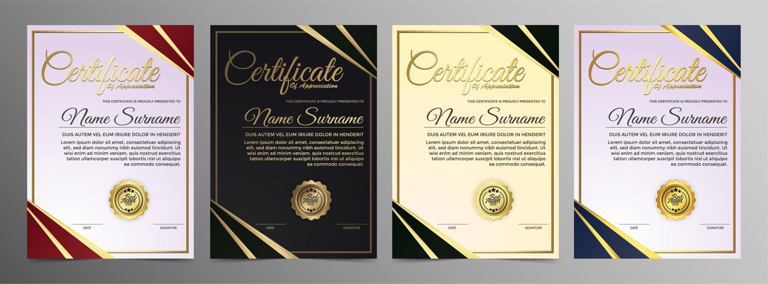 Creative certificate of appreciation award  vector