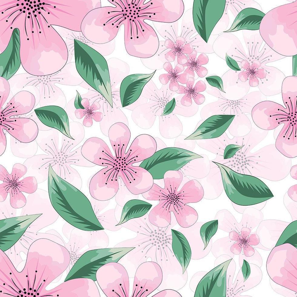 Beautiful Floral Pattern with Fantasy Flowers vector