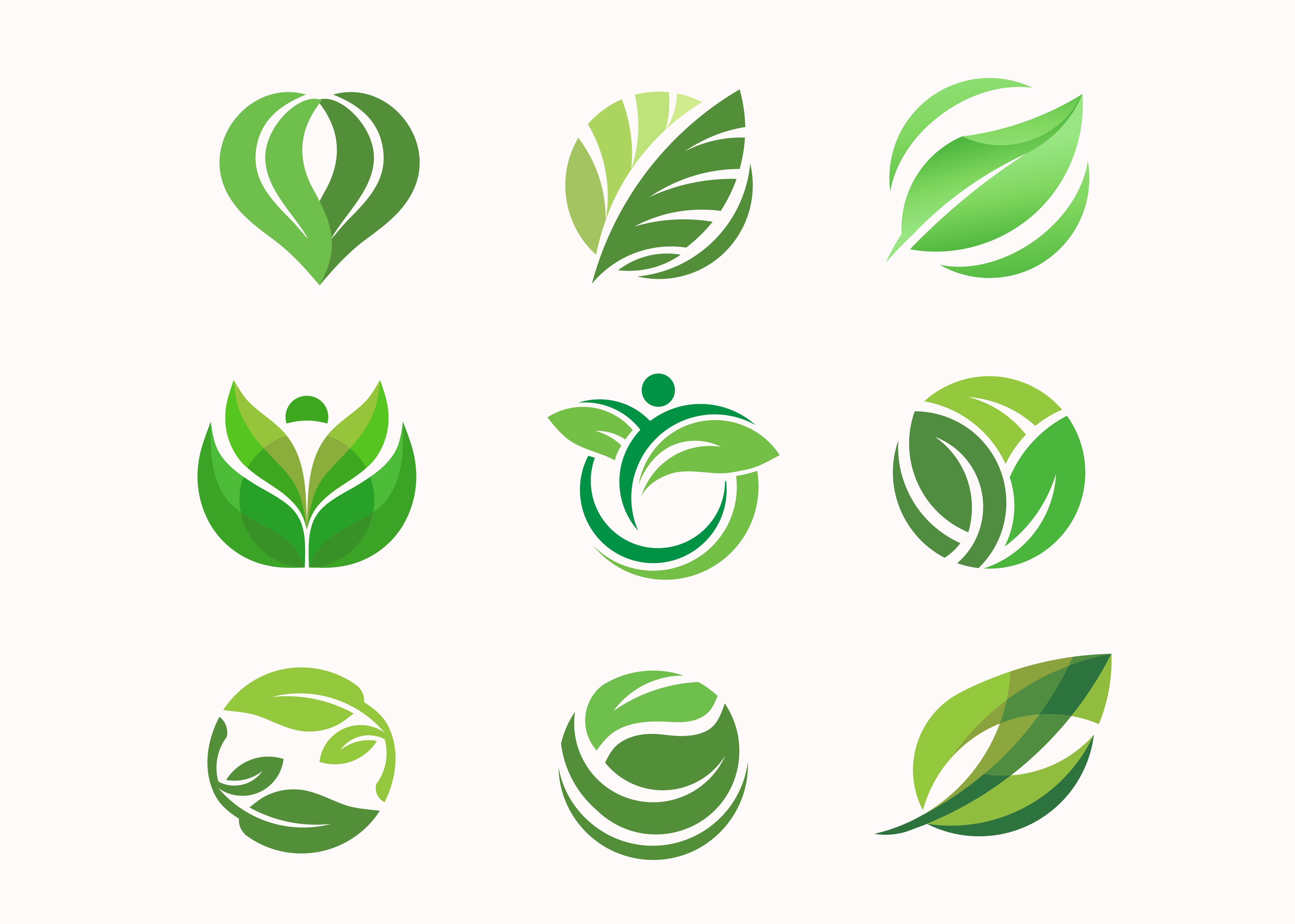 Green Leaf Circle Collection 1213493 Vector Art At Vecteezy