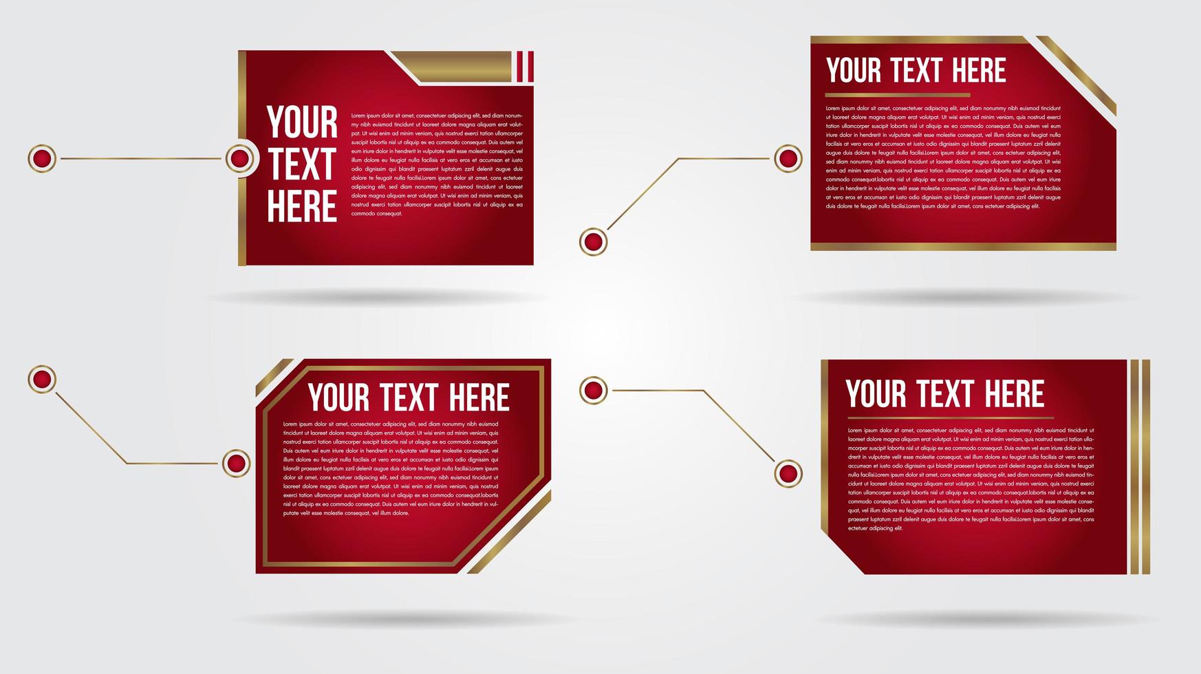 Futuristic red and gold call out bar labels vector