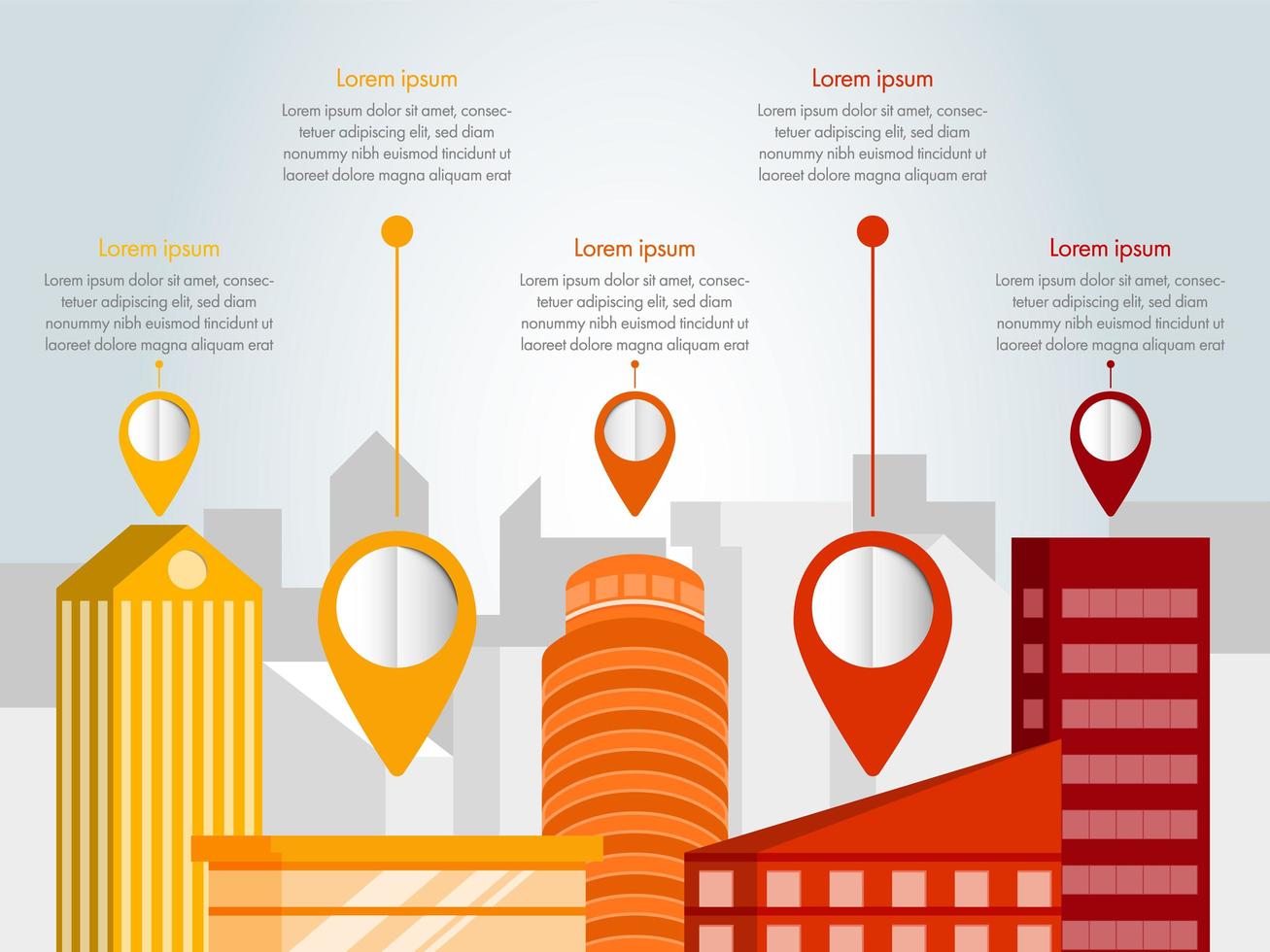 Flat design city infographic vector