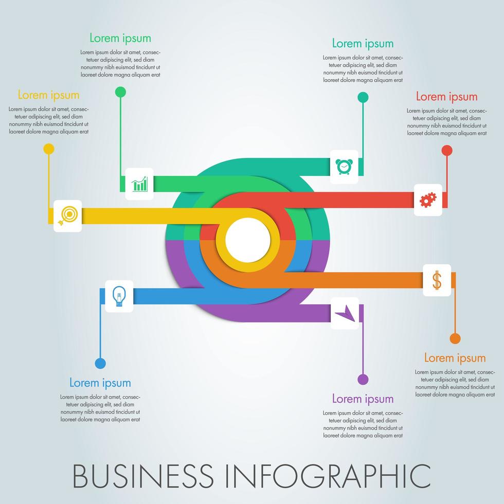 Círculo colorido negocio infografía. vector