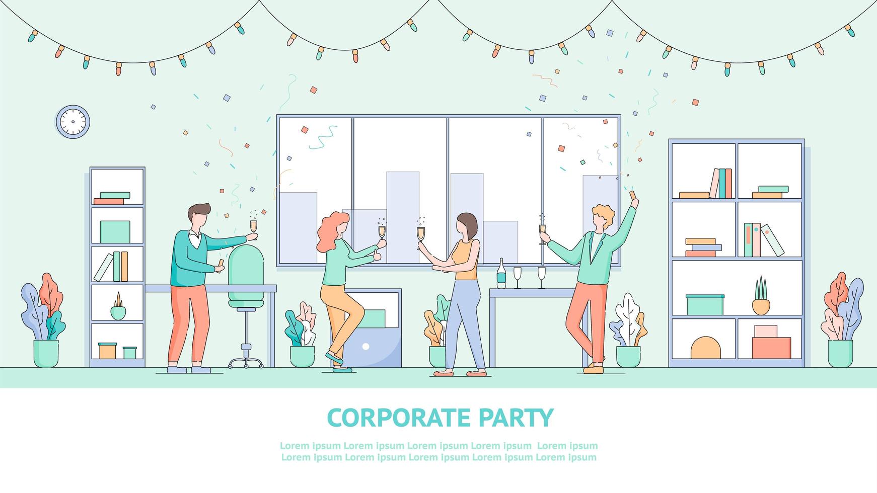 Corporate Employee Holiday Party Banner vector