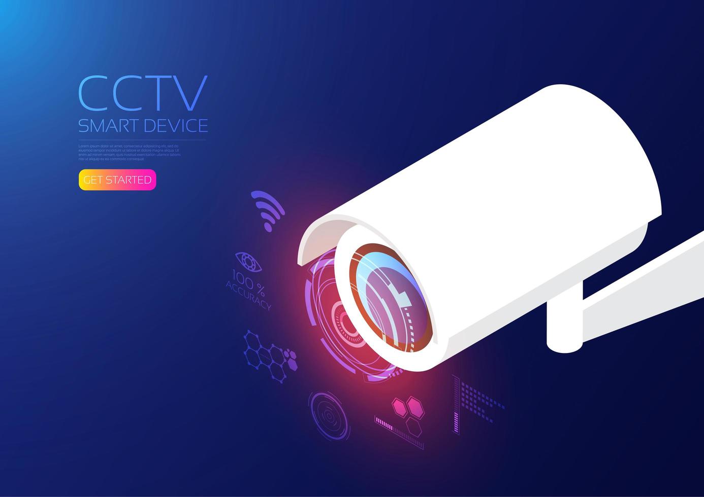 Isometric  cctv Device vector