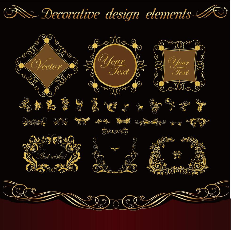 conjunto de marco decorativo cuadrado vector