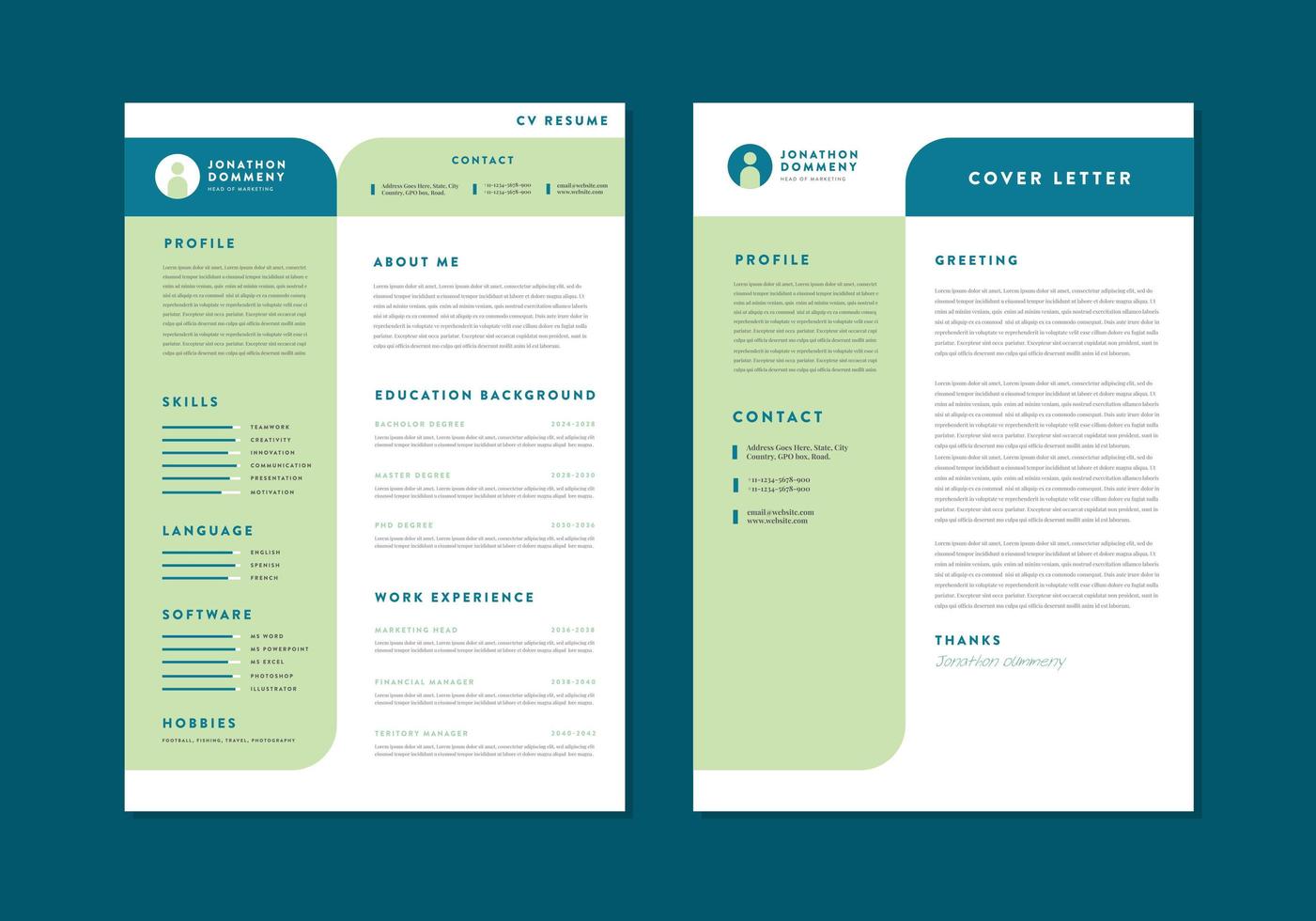 currículum personal cv vector