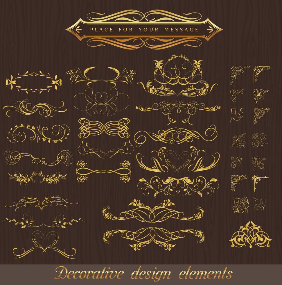 Classical pattern corner decorative element set  vector