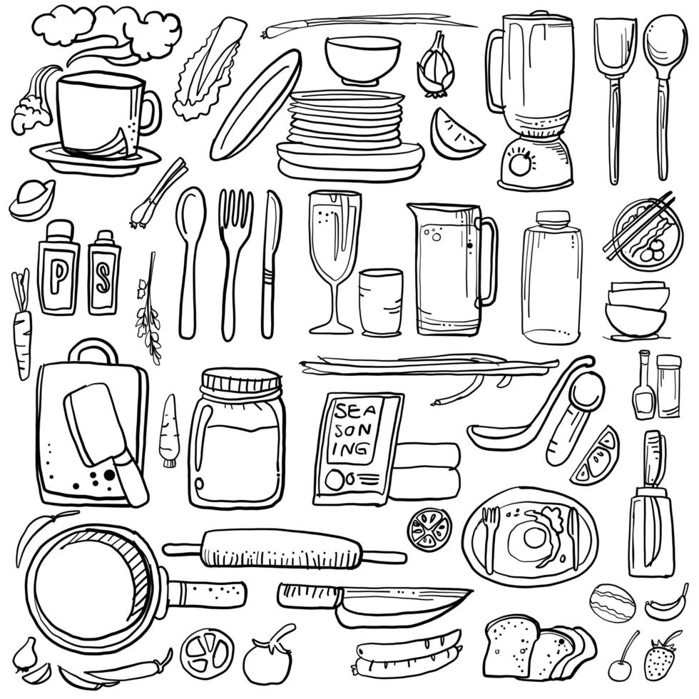 Kitchen and ingredient vector