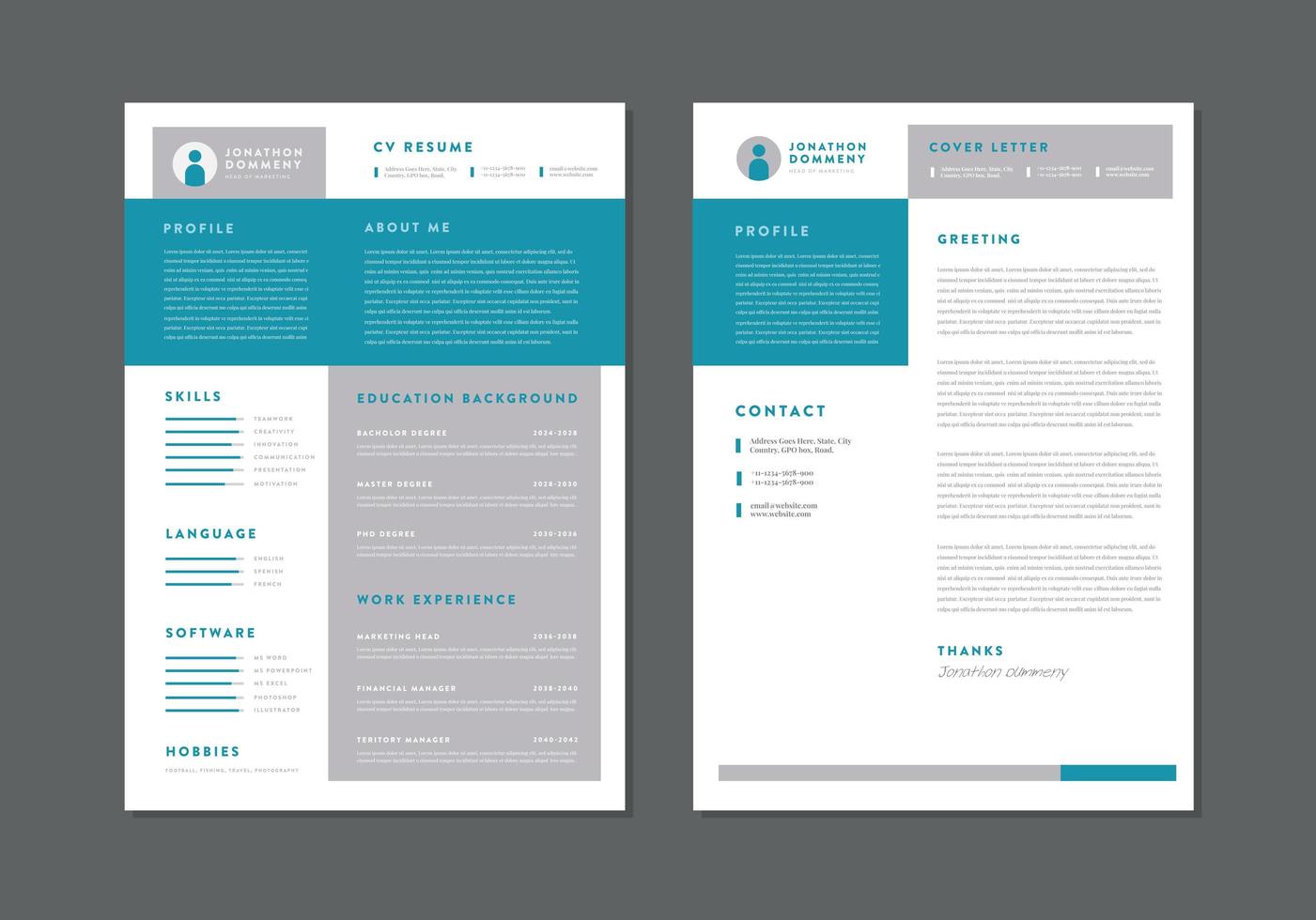 CV Resume Template vector