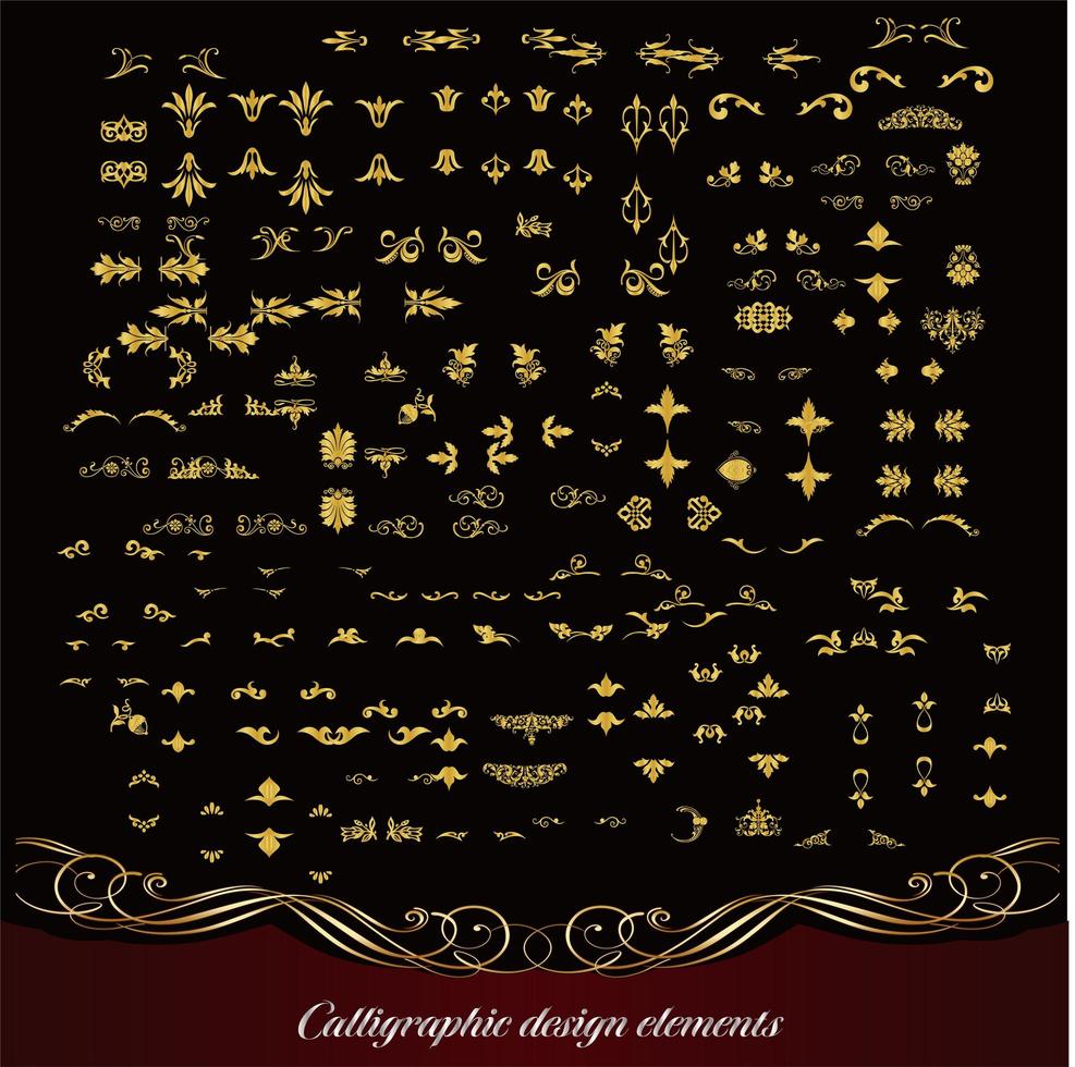 Huge set of filigree flourishes for design vector
