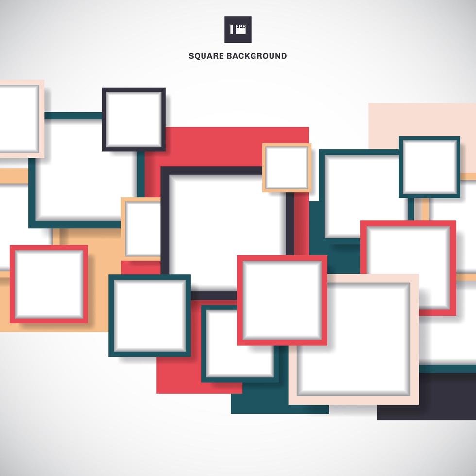 Abstract square frame overlapping vector