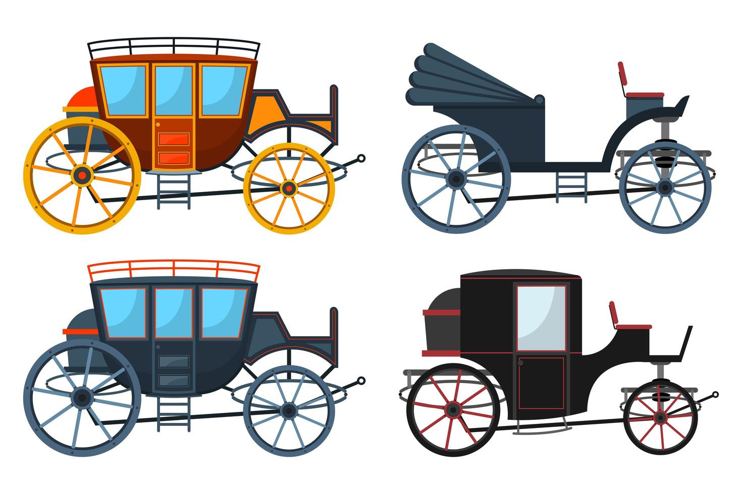 Retro Carriages on White vector