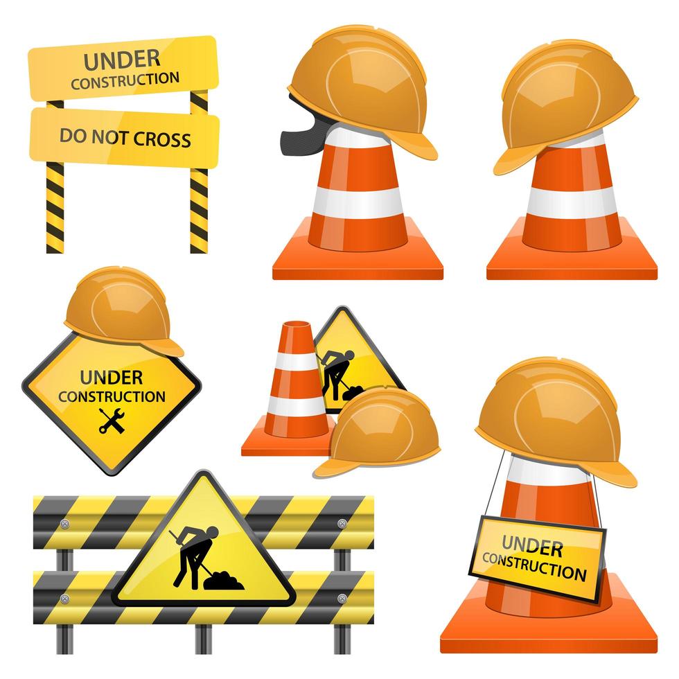 Under Construction Zone on White vector