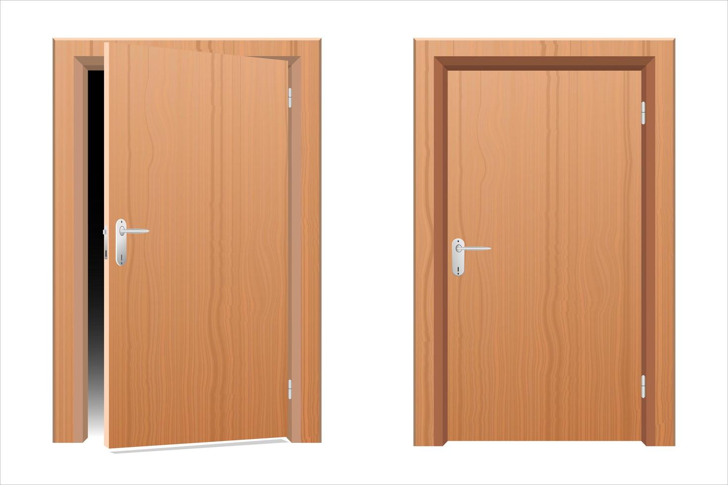Wooden Modern Door Isolated on White vector