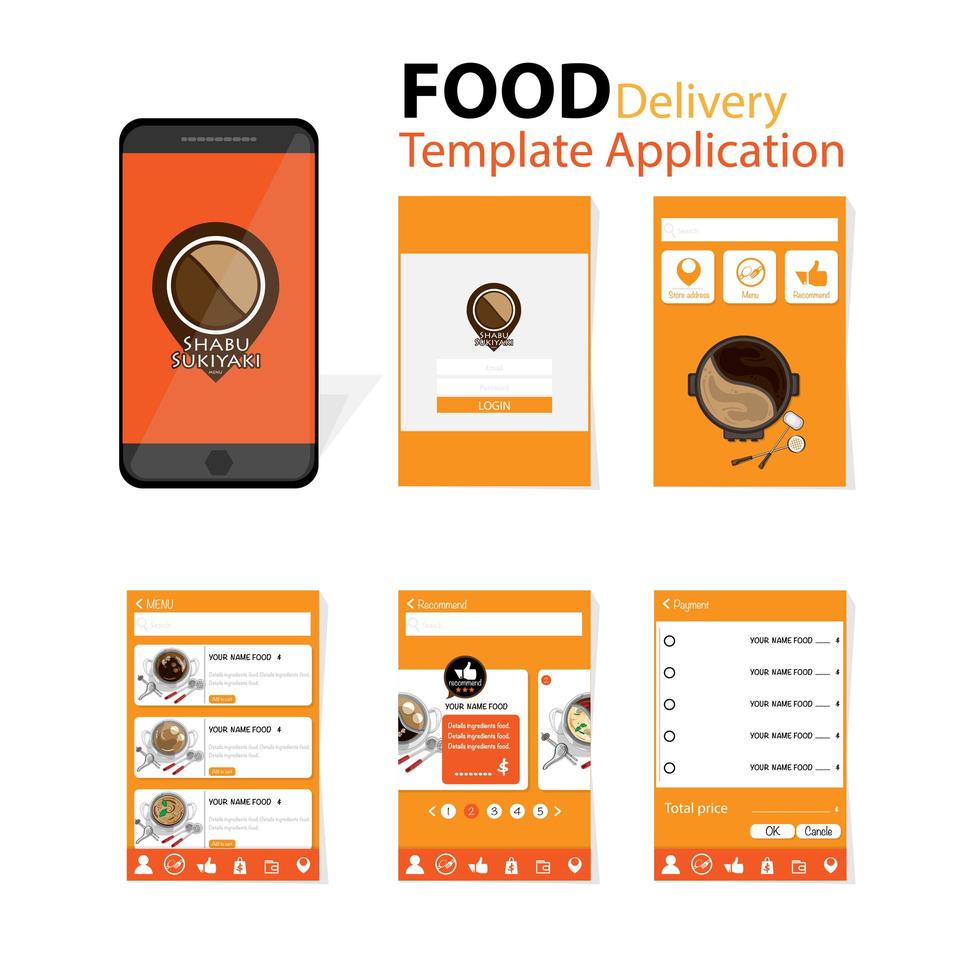 Menu template application  vector