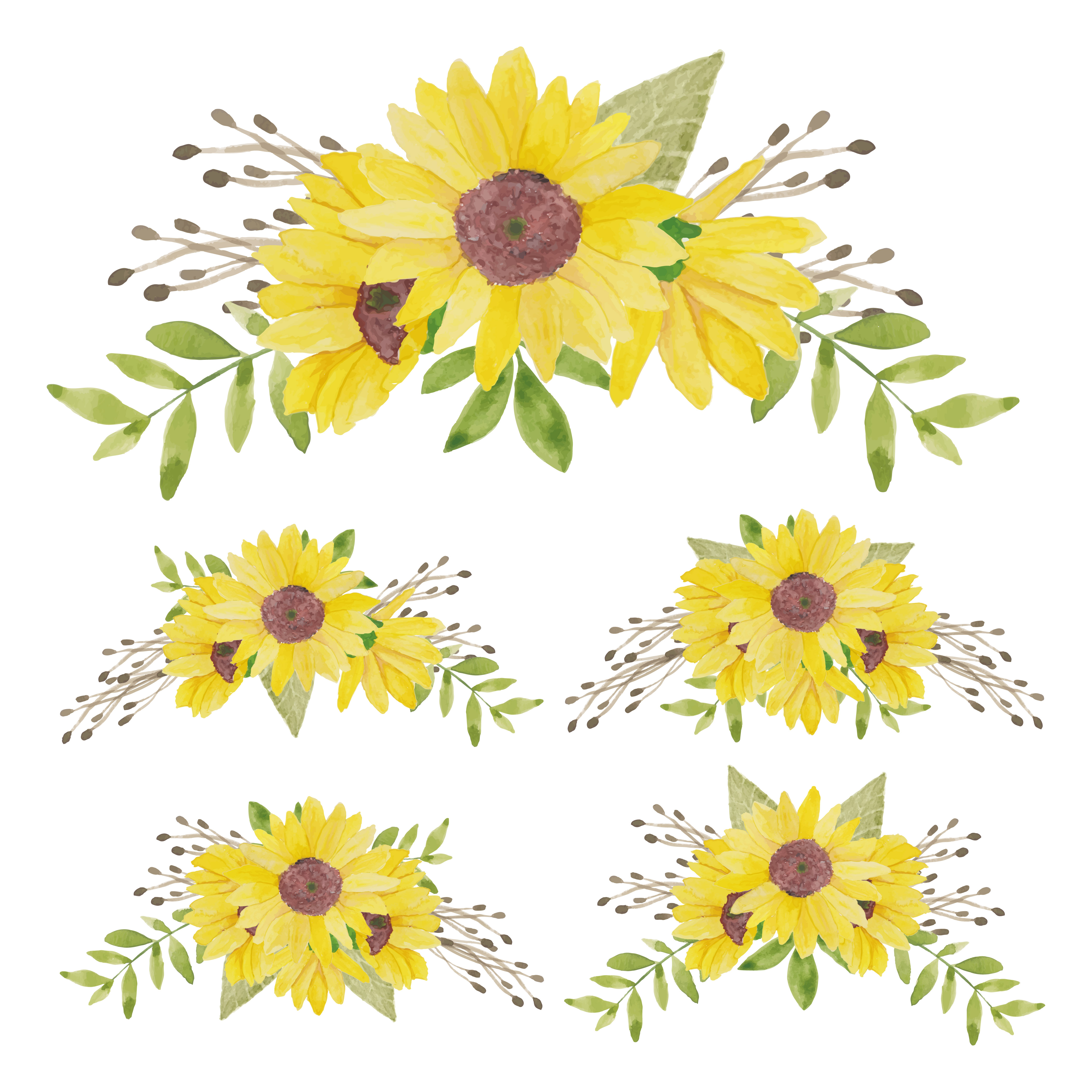 Download Sunflower Bouquet Free Vector Art - (31 Free Downloads)