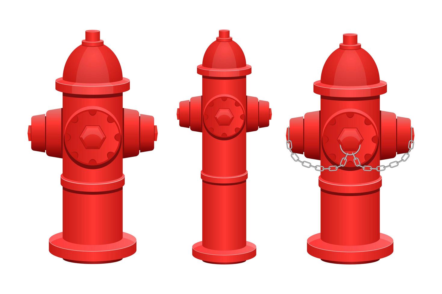 Fire hydrant set isolated on white background vector