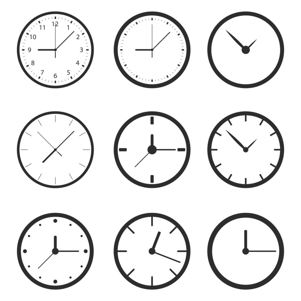 Clock vector isolated on background