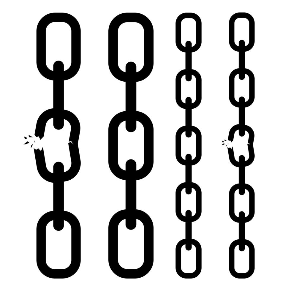 Broken chain isolated on white background vector