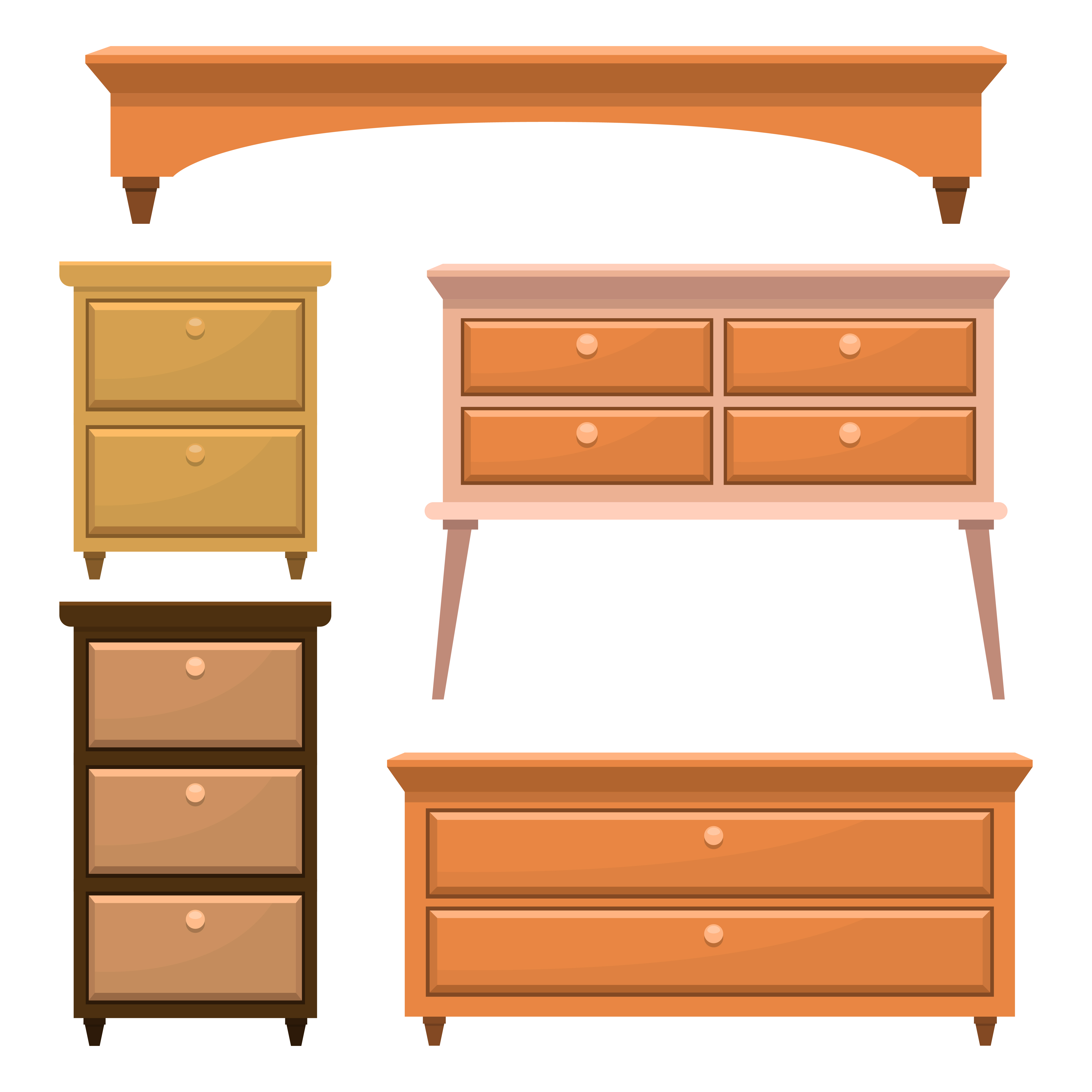 Retro wooden bedroom furniture 1213864 Vector Art at Vecteezy