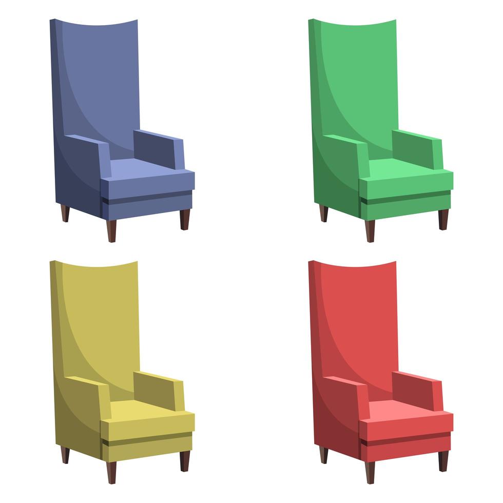 Beautiful arm chair set vector