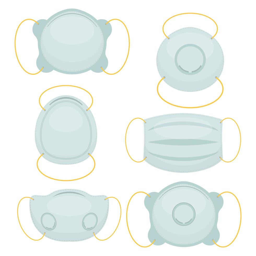 Máscaras de protección aisladas sobre fondo blanco. vector