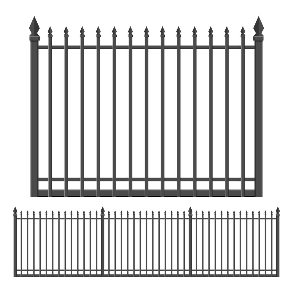 Iron forged fence isolated on white background vector