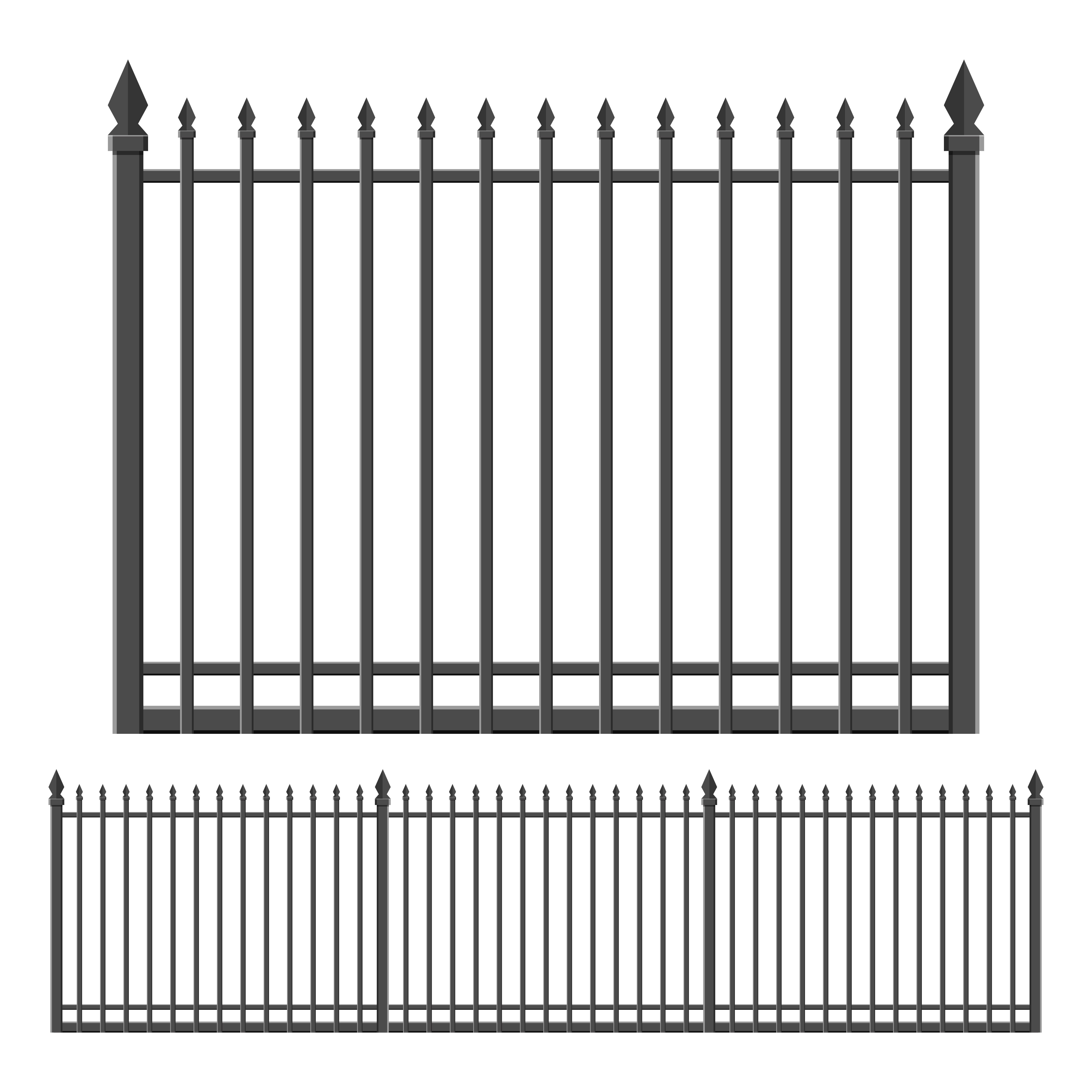Iron fence isolated on white background 1213877 Vector Art at
