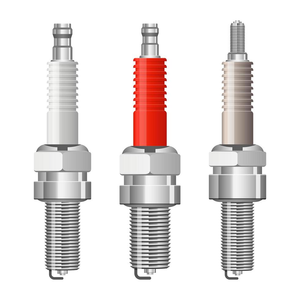 Spark plugs isolated on white background vector