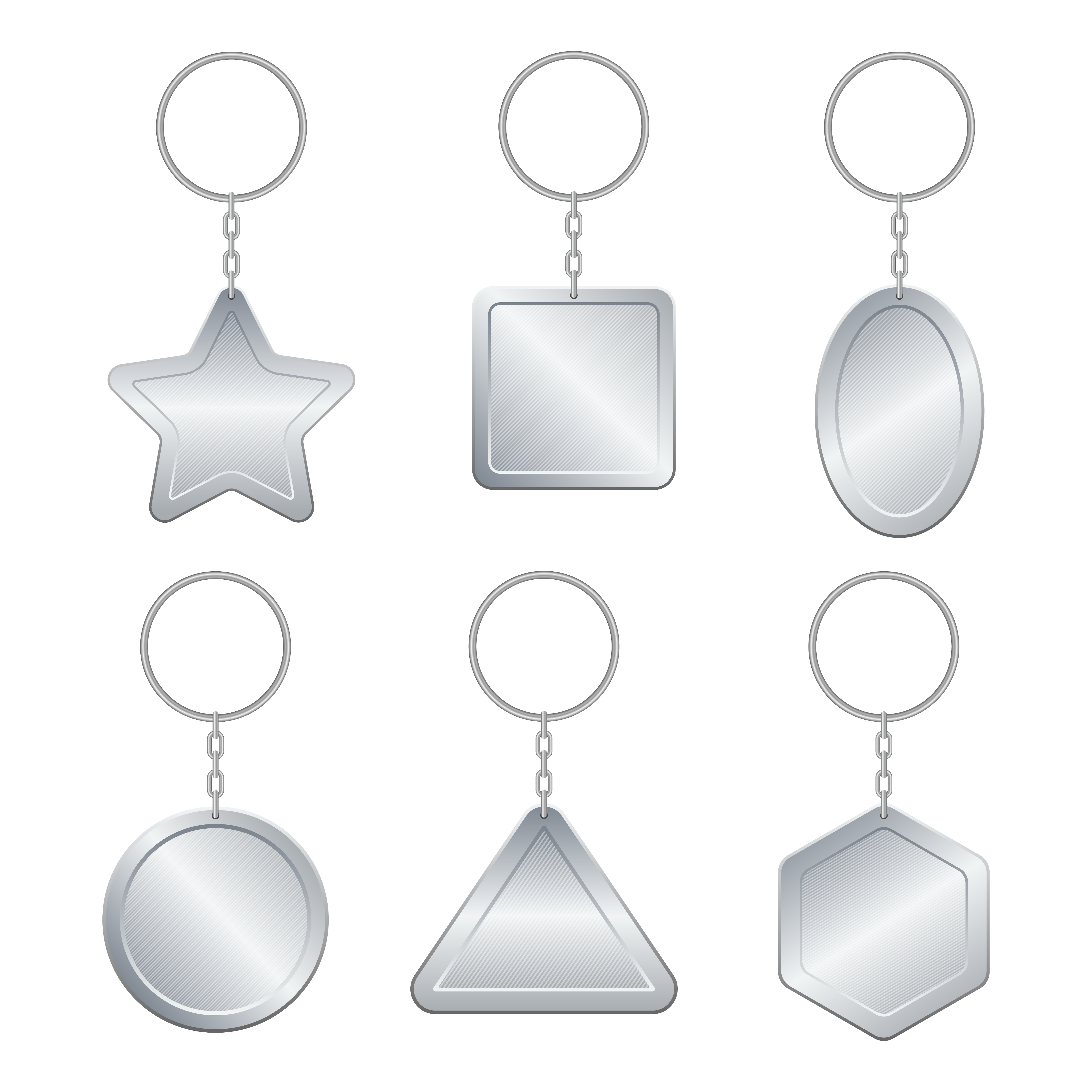 Download Metallic keychain set isolated on white background ...