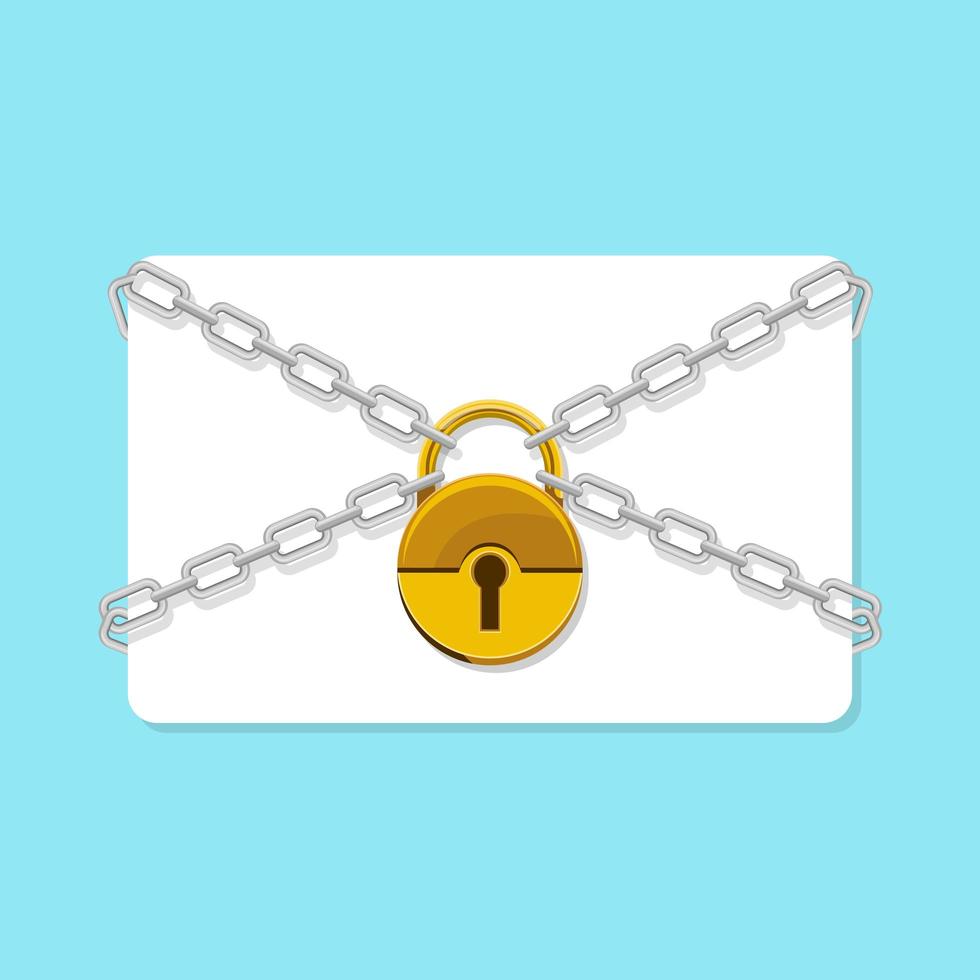 Empty card chained with padlock  vector