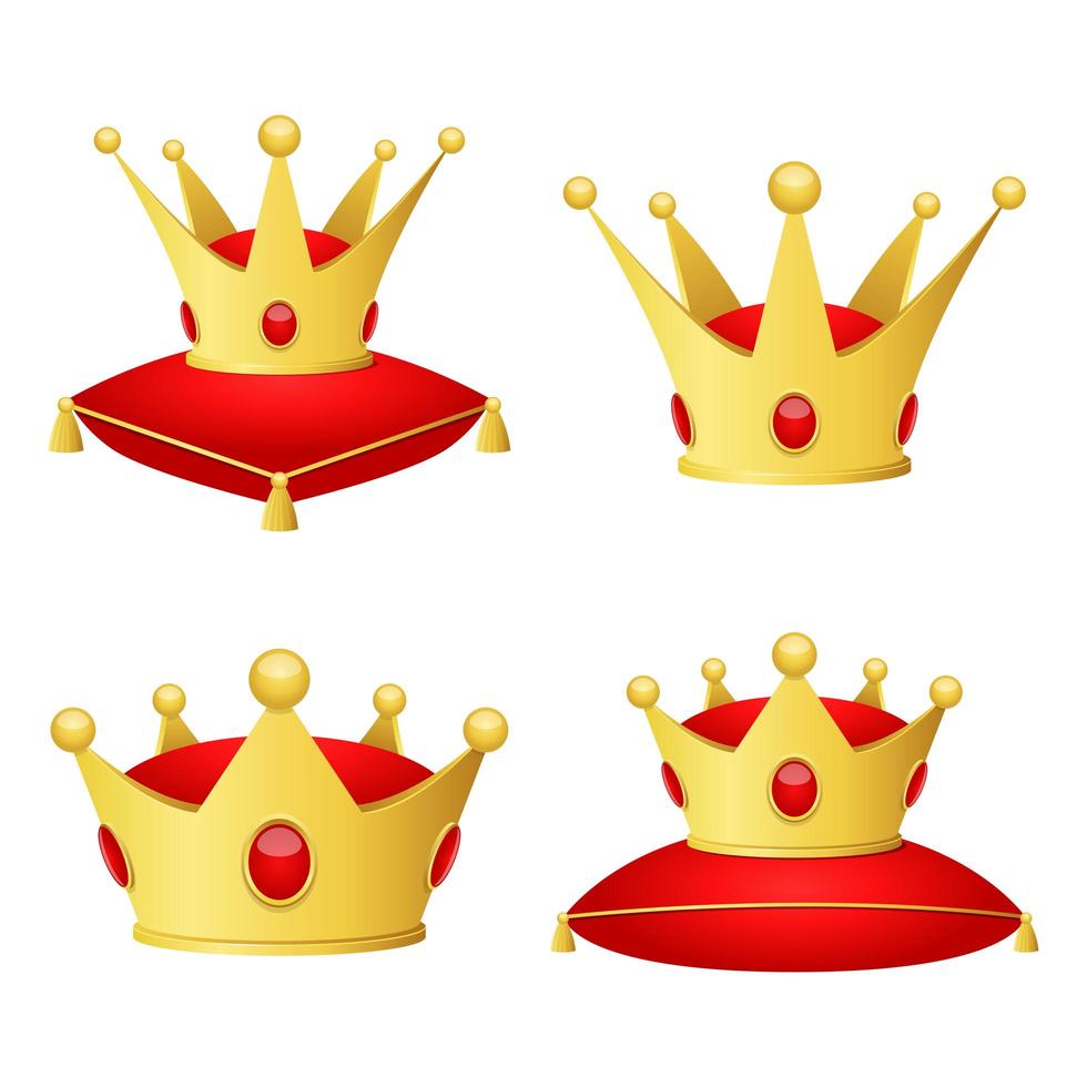 Golden crown isolated on white background vector