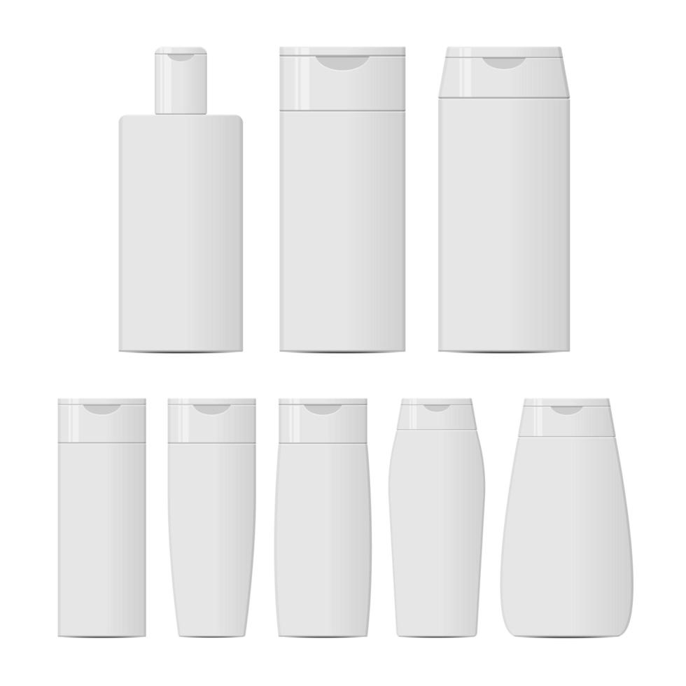 Shampoo bottles isolated on white background vector