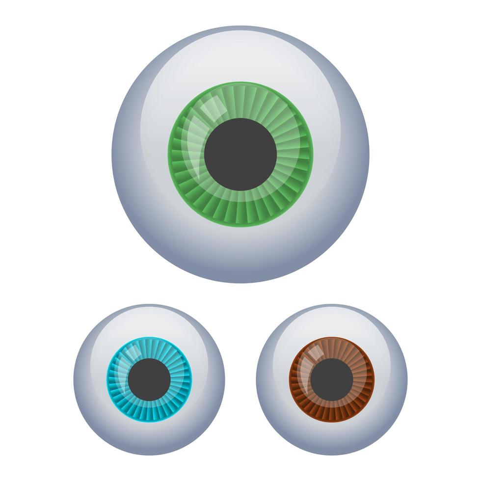 Eyeball set isolated on white background vector