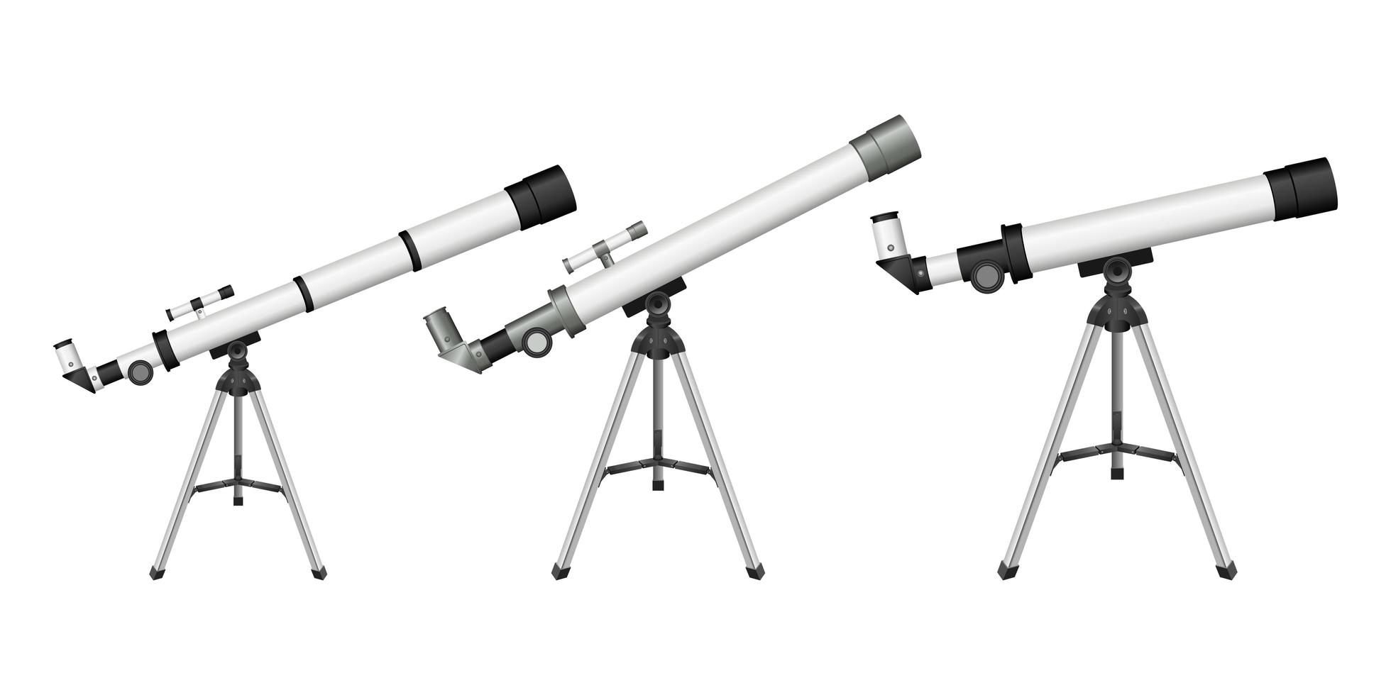 telescopio sobre fondo blanco vector