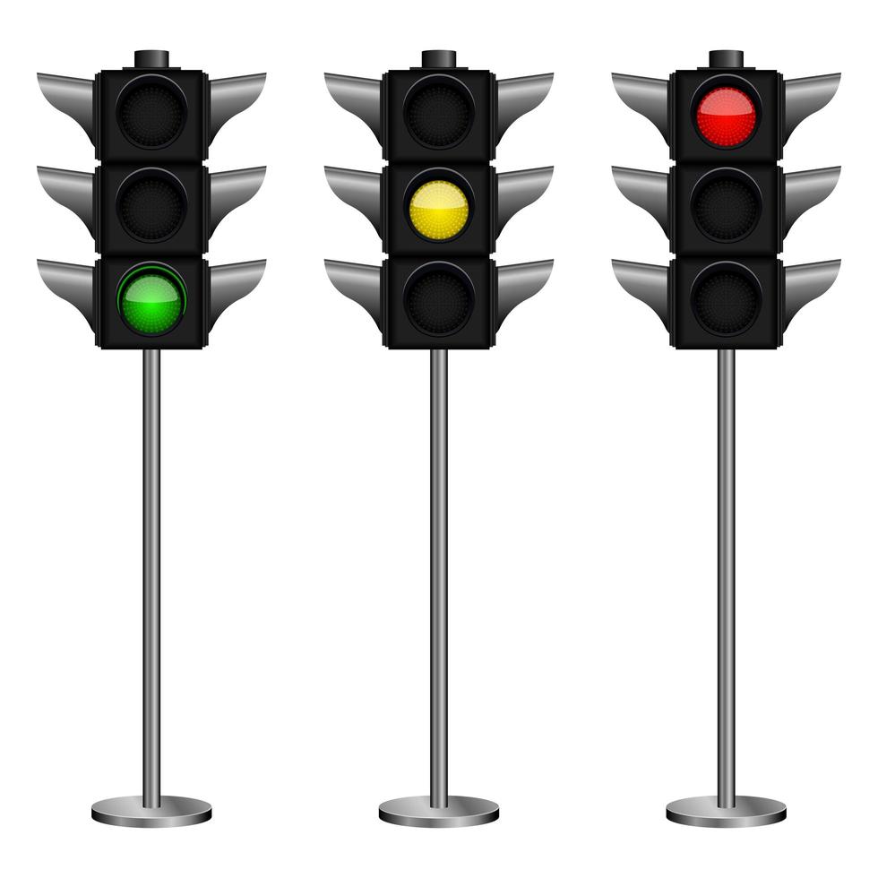 Traffic lights isolated on white background vector