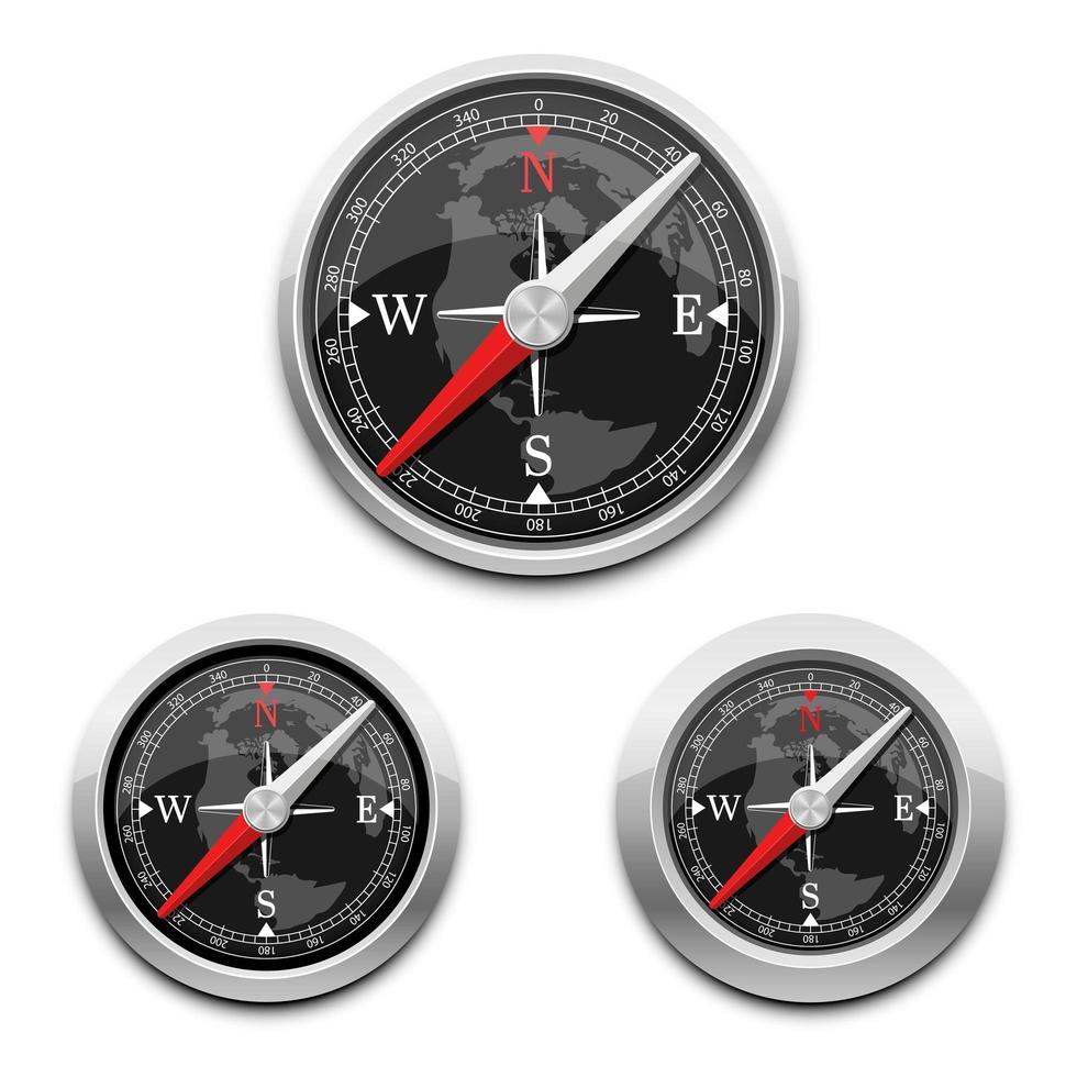 Magnetic compass isolated on background vector