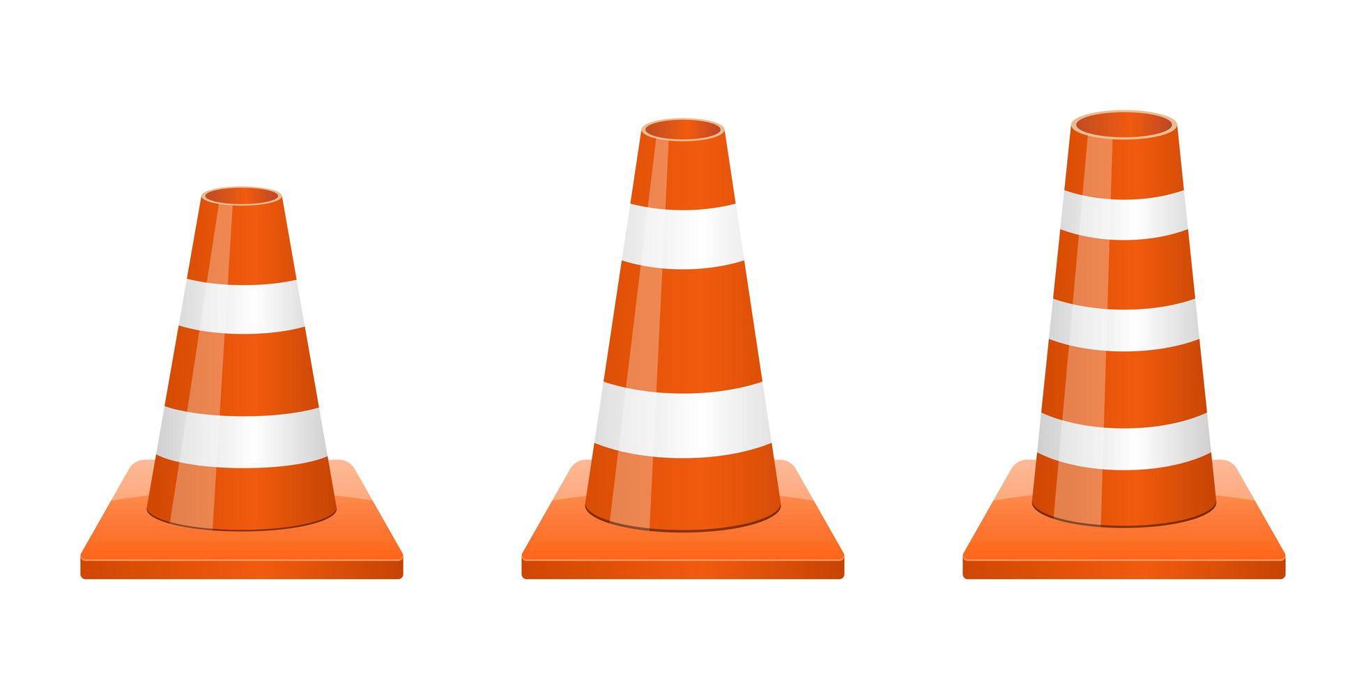 Traffic safety cone isolated on white background vector