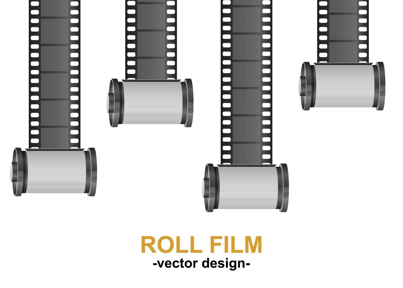 Rollo de película de cámara aislado sobre fondo blanco. vector