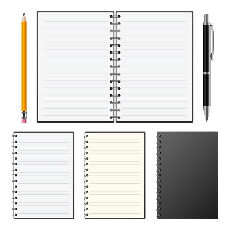 Realistic notebook isolated on white background vector