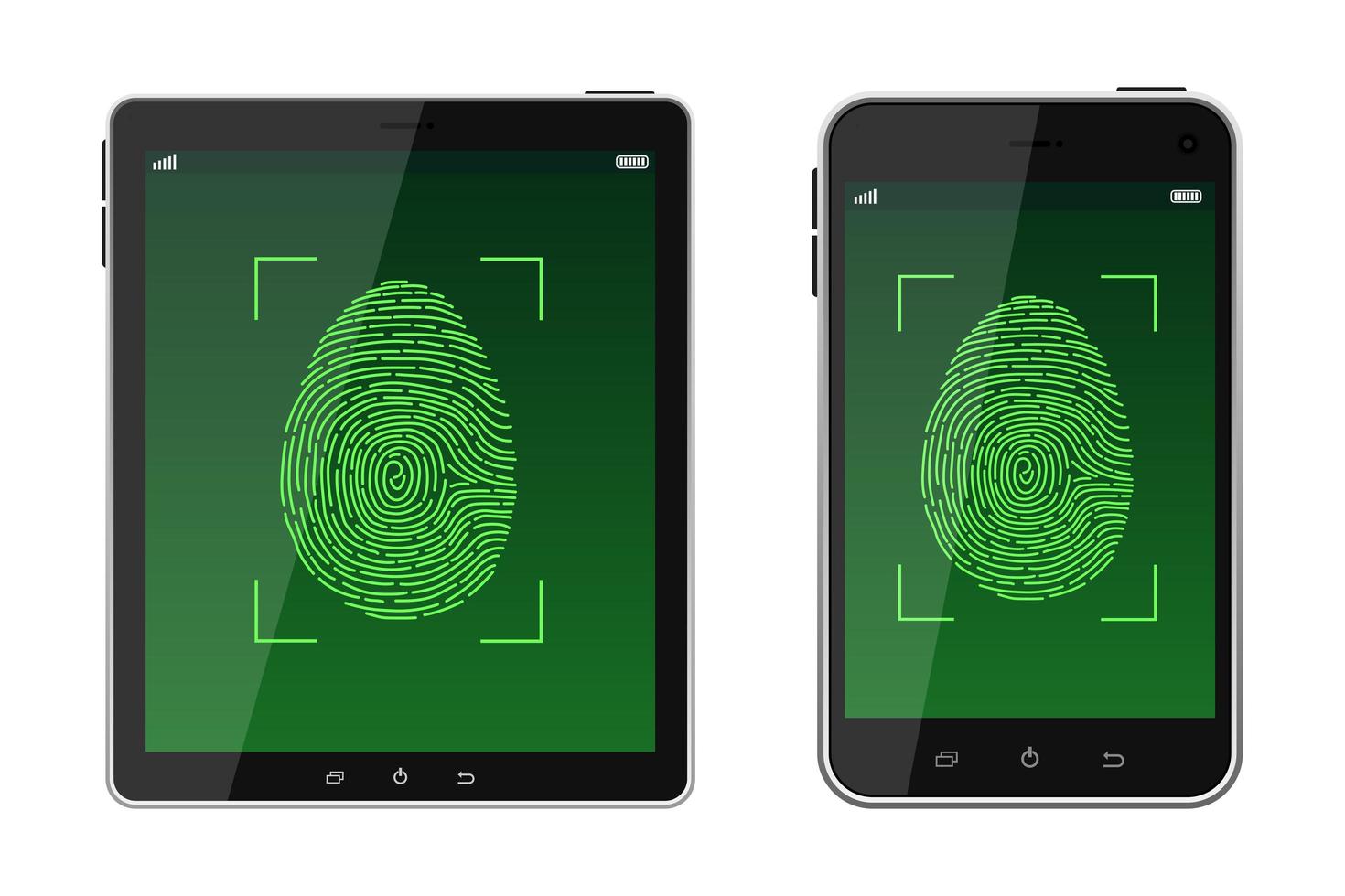 Unlock fingerprint scanning  vector