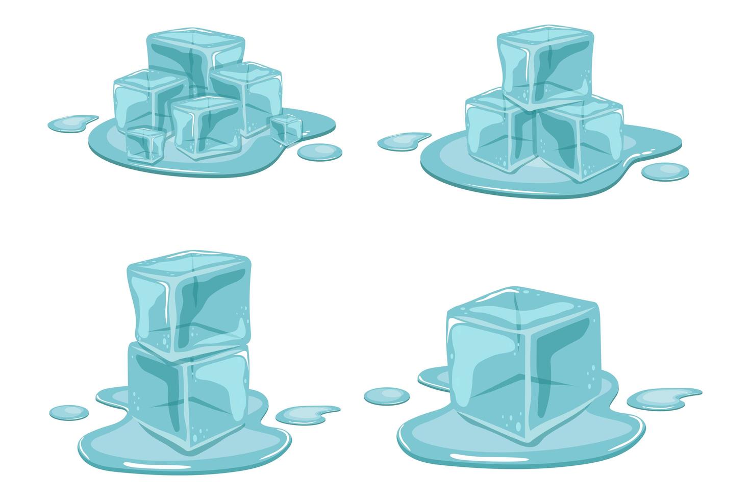 Cubo de hielo aislado sobre fondo blanco. vector